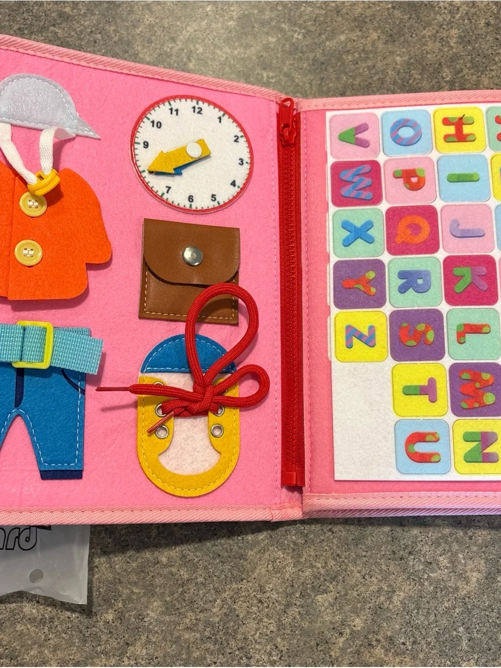 Toddler Pink Dinosaur ActivityTravel Montessori Book with Bag